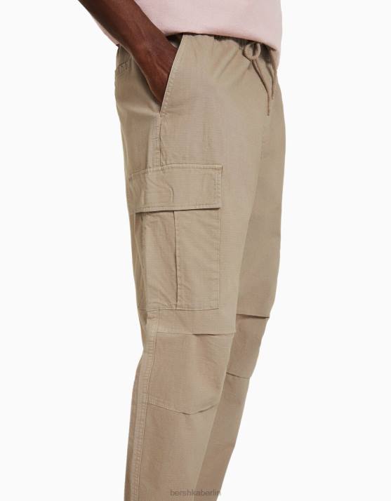 Sand Bershka Männer Cargohose mit Stoppern H00J3228