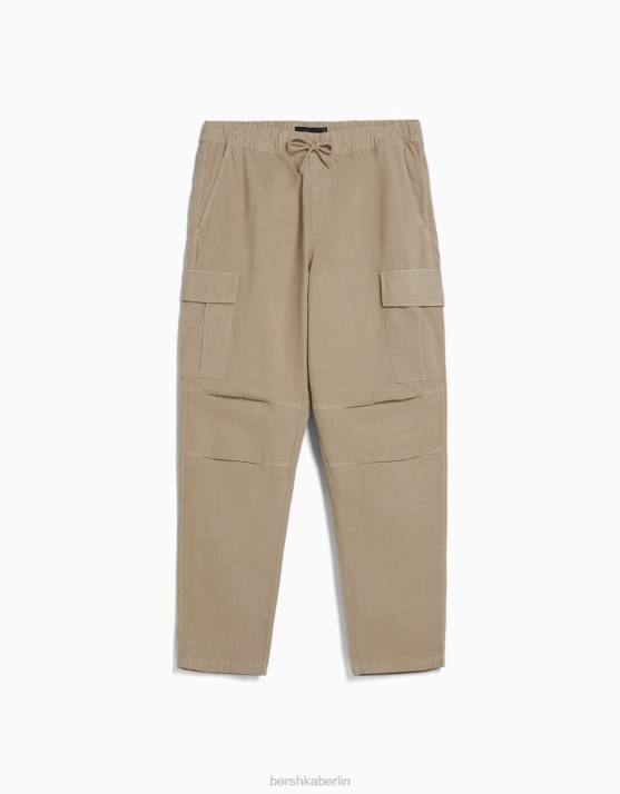 Sand Bershka Männer Cargohose mit Stoppern H00J3228