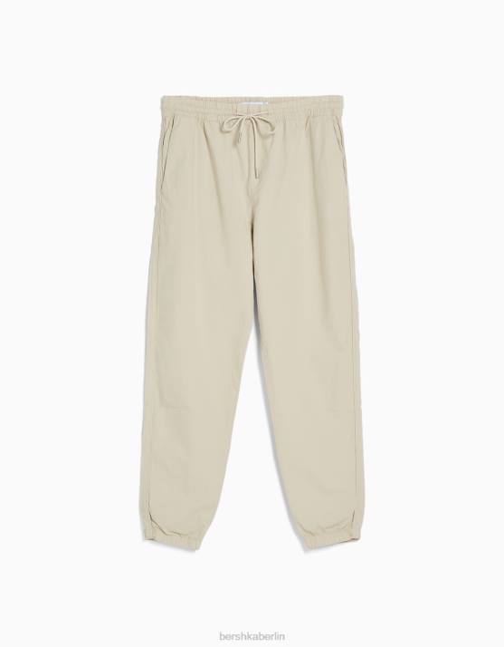 Sand Bershka Männer Jogginghose aus Baumwolle H00J3259