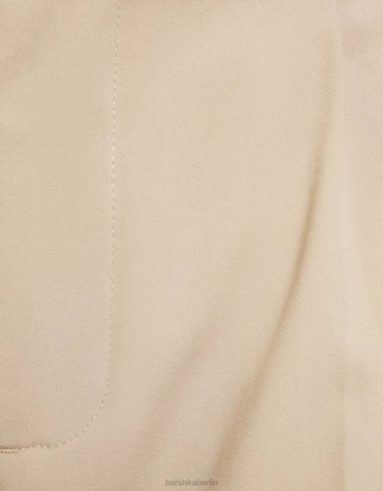 Sand Bershka Männer maßgeschneiderte, weite Hose im Jogger-Stil H00J3027