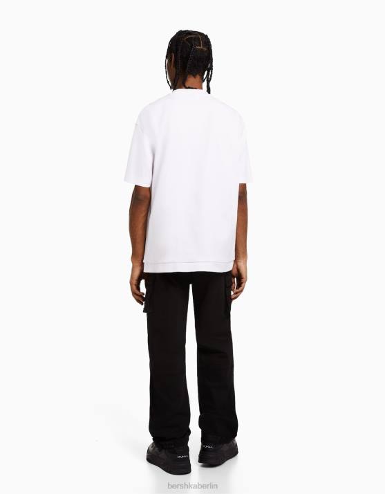 Schwarz Bershka Männer Cargo-Jogginghose aus Baumwolle H00J3223