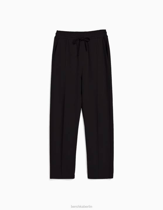 Schwarz Bershka Männer Hose mit weitem Bein H00J3254