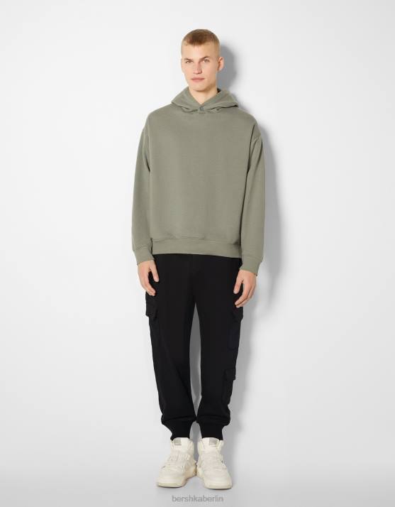 Schwarz Bershka Männer schmale Cargo-Jogginghose H00J3224