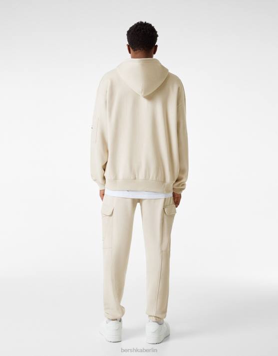 Stein Bershka Männer Plüsch-Cargo-Jogger H00J3240