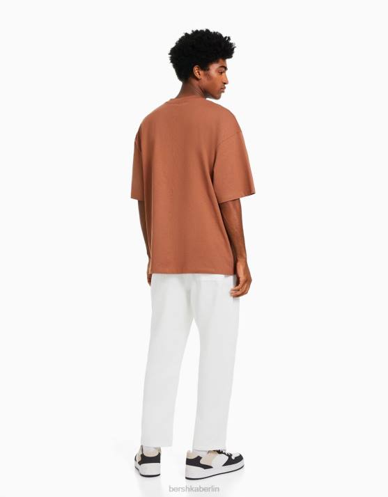 Weiss Bershka Männer Rustikale, locker sitzende Hose H00J3213