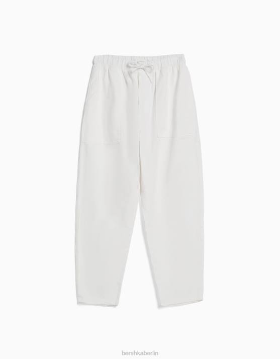 Weiss Bershka Männer Rustikale, locker sitzende Hose H00J3213