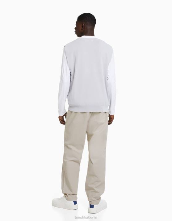 exklusiv Bershka Männer locker sitzende Baumwollhose H00J3274