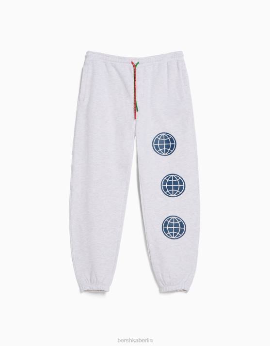 grau Bershka Männer Bedruckte Plüschhose H00J3241