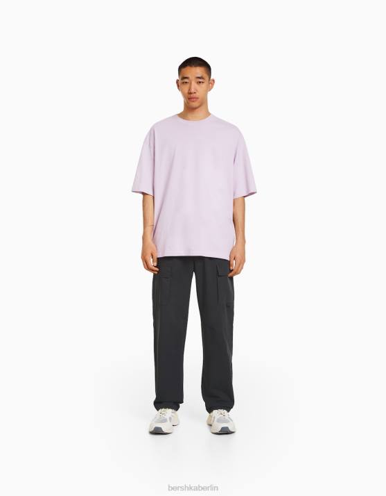 grau Bershka Männer Cargohose aus Popeline H00J3261