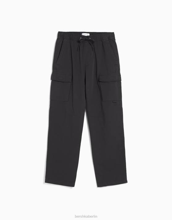 grau Bershka Männer Cargohose aus Popeline H00J3261