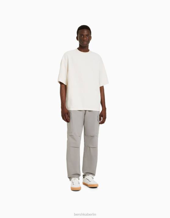 grau Bershka Männer Cargohose mit Stoppern H00J3230