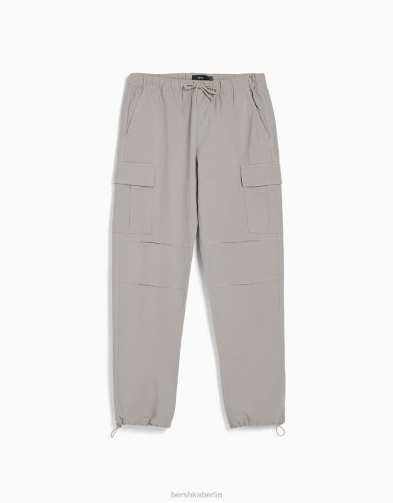 grau Bershka Männer Cargohose mit Stoppern H00J3230