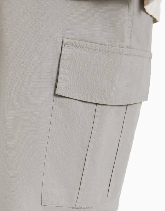 grau Bershka Männer Cargohose mit Stoppern H00J3230