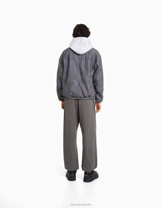 grau Bershka Männer Fallschirmhose aus Baumwolle H00J3220