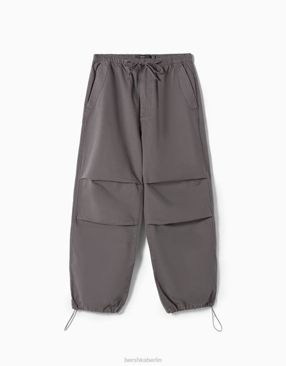 grau Bershka Männer Fallschirmhose aus Baumwolle H00J3220