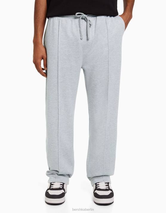 grau Bershka Männer Hose mit weitem Bein H00J3253