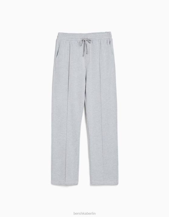 grau Bershka Männer Hose mit weitem Bein H00J3253