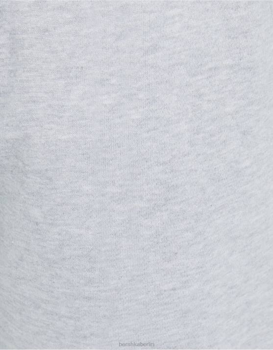 grau Bershka Männer Hose mit weitem Bein H00J3253