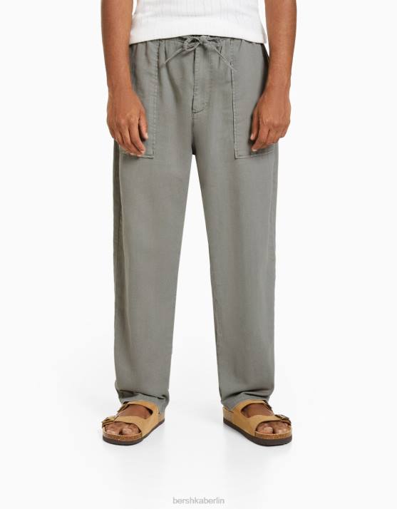 grau Bershka Männer Rustikale, locker sitzende Hose H00J3211