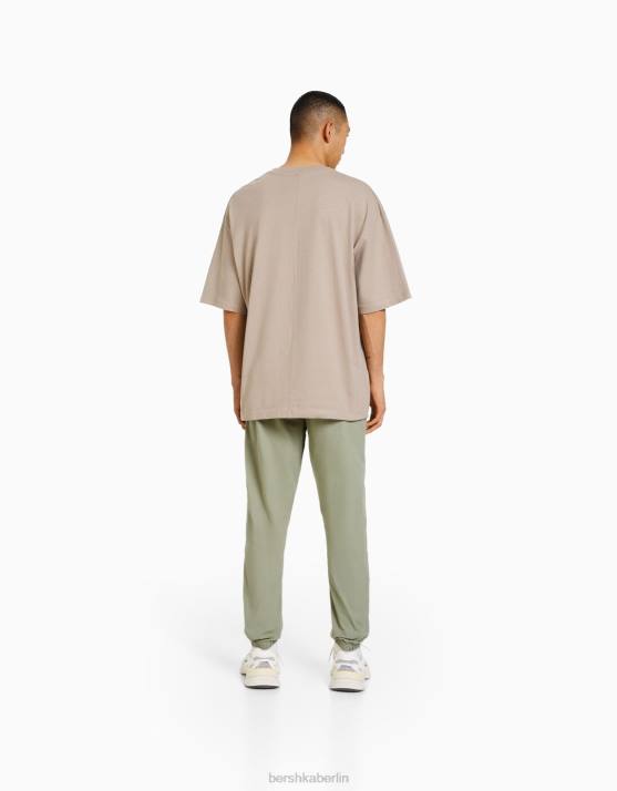 khaki Bershka Männer Jogginghose aus Baumwolle H00J3260