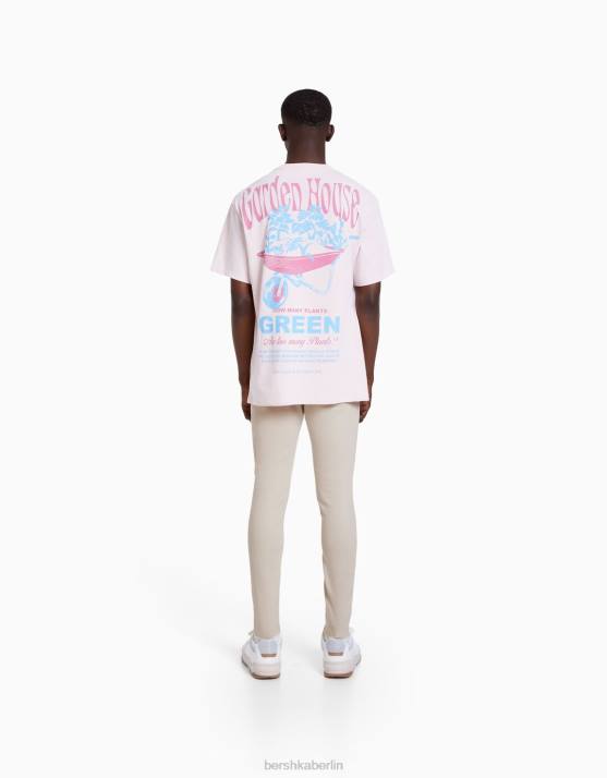 Beige Bershka Männer Superenge, zerrissene Jeans H00J3185