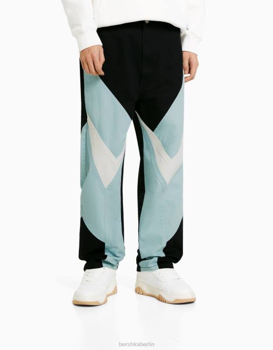 Blau Bershka Männer Baggy-Racing-Jeans H00J3186