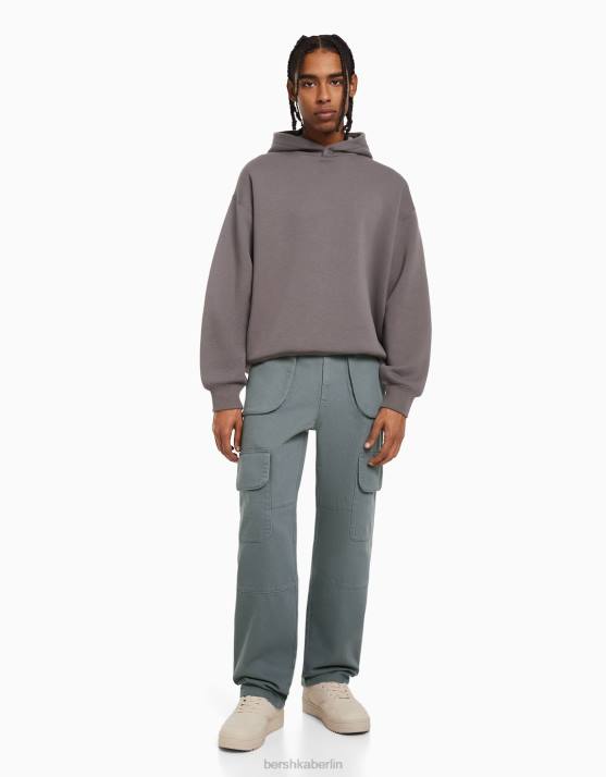 Blau Bershka Männer Cargo-Jeans mit mehreren Taschen H00J3187