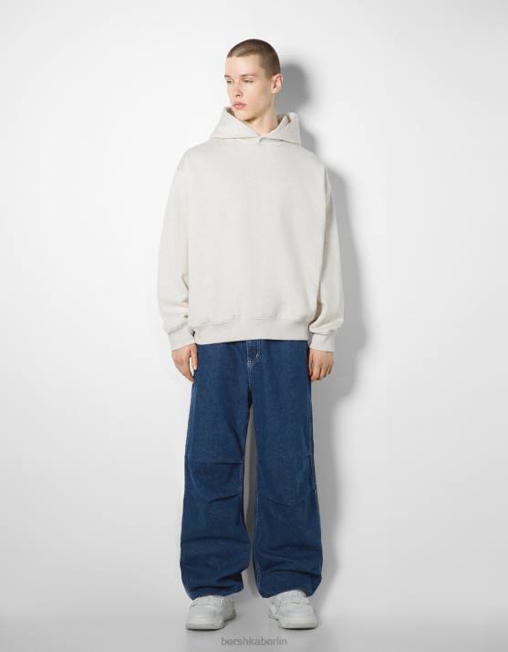 Blau Bershka Männer Fallschirmjeans H00J3116