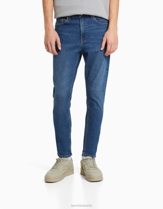 Blau Bershka Männer Karottenjeans H00J3182