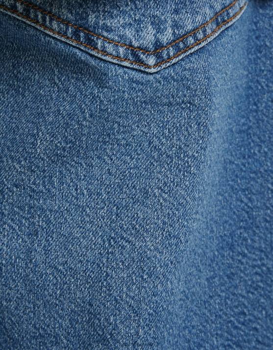 Blau Bershka Männer Slim-Fit-Jeans H00J3194