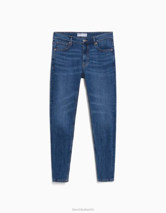 Blau Bershka Männer Super-Skinny-Jeans H00J3150