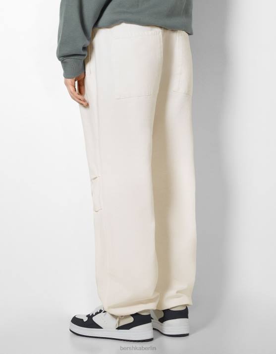 Creme Bershka Männer Fallschirmjeans H00J3115