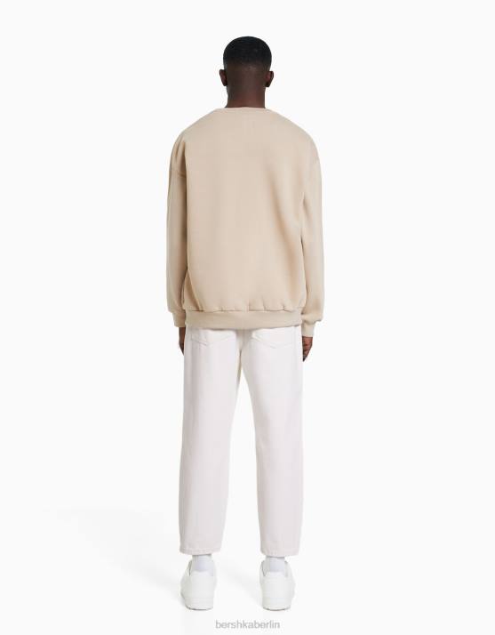 Creme Bershka Männer locker sitzende Jeans H00J3161