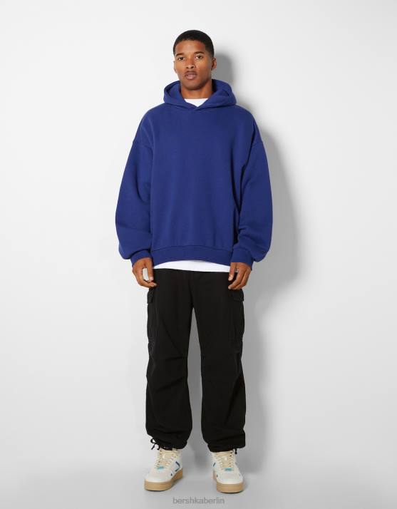 Schwarz Bershka Männer Cargo-Fallschirmjeans H00J3203