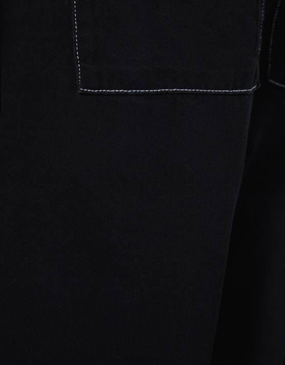 Schwarz Bershka Männer Fallschirmjeans H00J3117