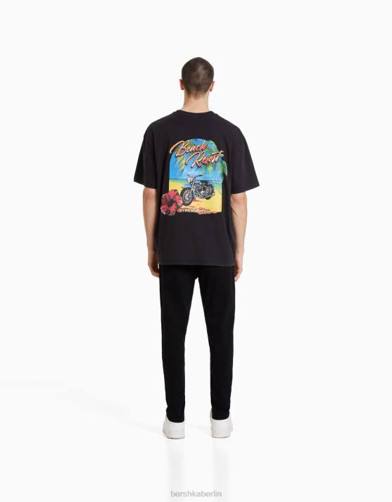 Schwarz Bershka Männer Karottenjeans H00J3157