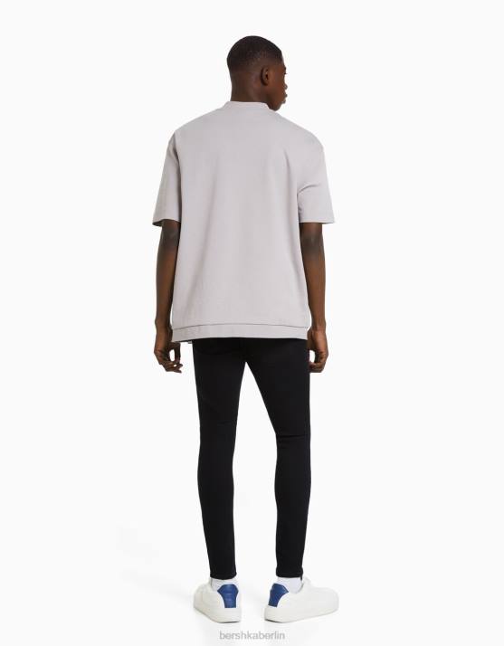 Schwarz Bershka Männer Super-Skinny-Jeans H00J3152