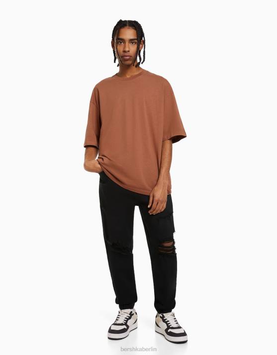 Schwarz Bershka Männer Zerrissene Jogger-Jeans H00J3138