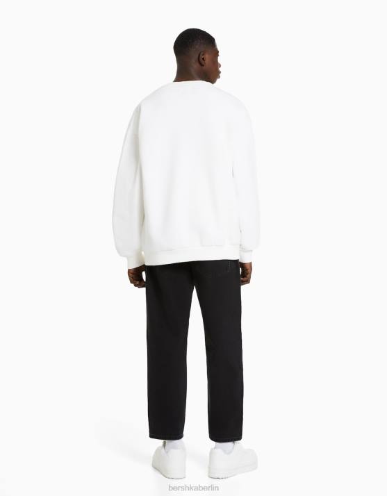 Schwarz Bershka Männer locker sitzende Jeans H00J3164