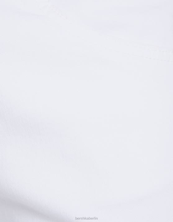 Weiss Bershka Männer Superenge, zerrissene Jeans H00J3184