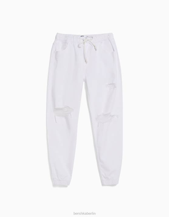Weiss Bershka Männer Zerrissene farbige Jogger-Jeans H00J3192