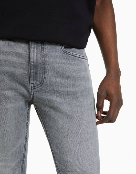 grau Bershka Männer Super-Skinny-Jeans H00J3153