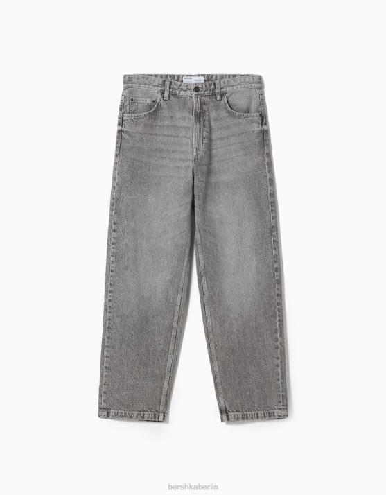 grau Bershka Männer farbige Baggy-Jeans H00J3112
