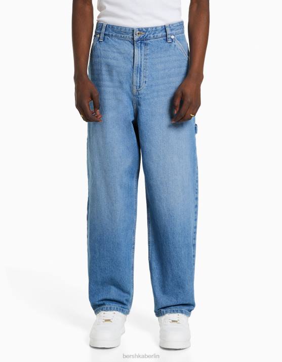 hellblau Bershka Männer Baggy-Carpenter-Jeans H00J3175
