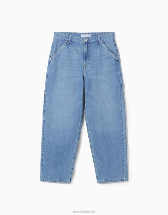 hellblau Bershka Männer Baggy-Carpenter-Jeans H00J3175