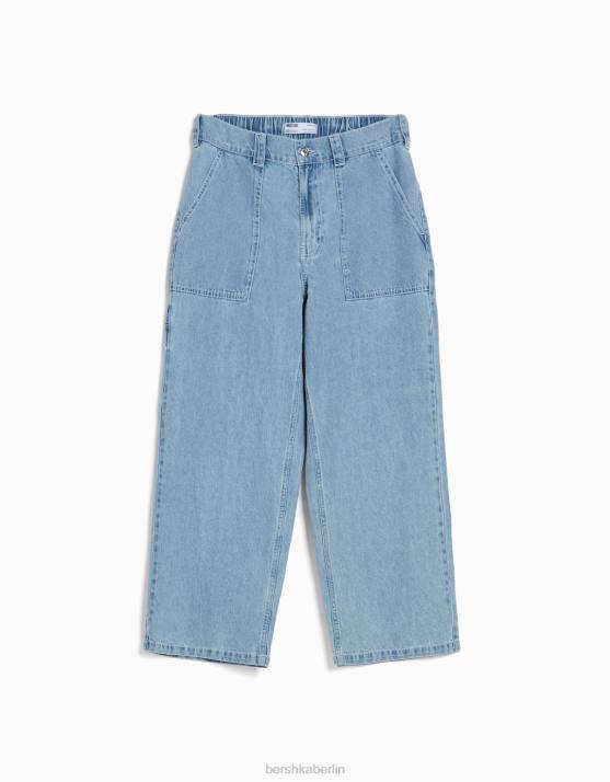hellblau Bershka Männer Baggy-Carpenter-Jeans H00J3180