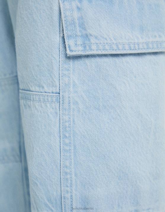 hellblau Bershka Männer Cargo-Jeans mit weitem Bein H00J3123