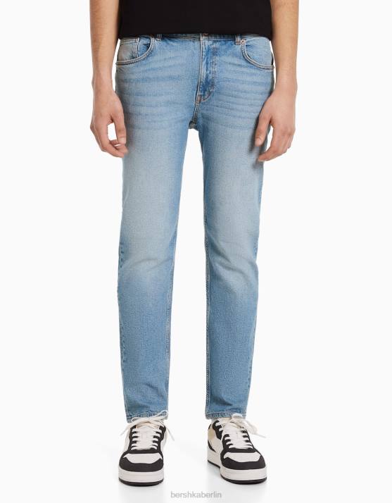 hellblau Bershka Männer Slim-Fit-Jeans H00J3196
