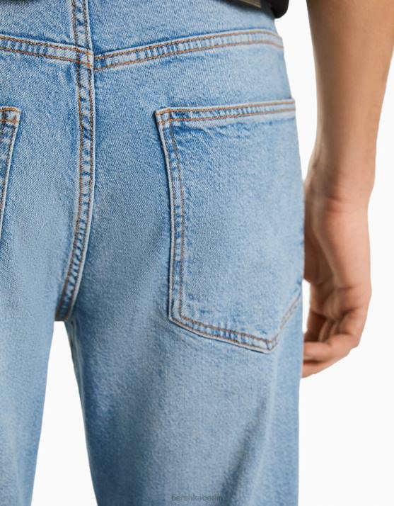hellblau Bershka Männer Slim-Fit-Jeans H00J3196