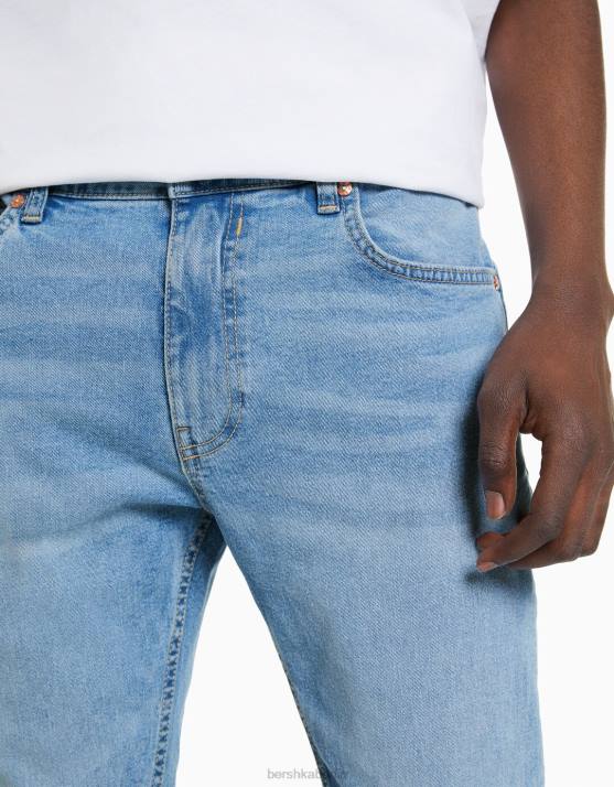 hellblau Bershka Männer Super-Skinny-Jeans H00J3149